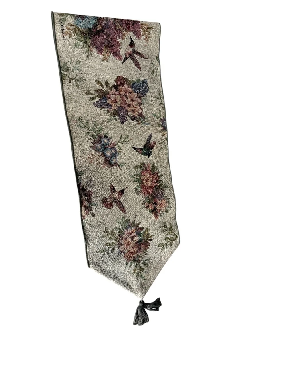 Whisper Wings Tapestry Table Runner - Hummingbirds and Flowers